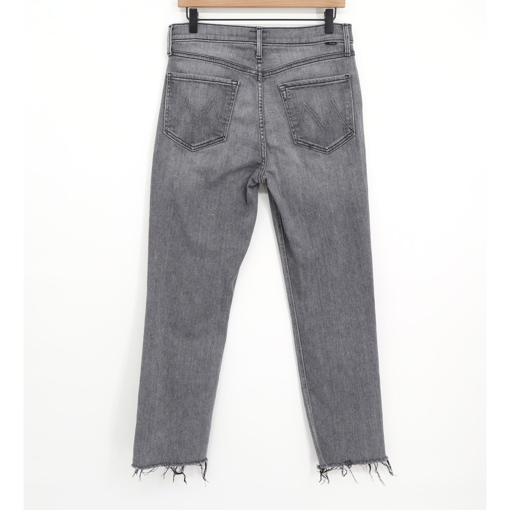 Mother Women The Pixie Dazzler Ankle Fray Button Fly Digging up Dirt Grey Sz 30 - Picture 2 of 12